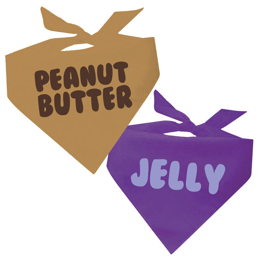 Peanut Butter and Jelly Halloween Dog Bandana Costume (Sold Together Or Seperately