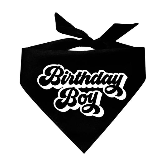 Birthday Boy Retro Triangle Dog Bandana