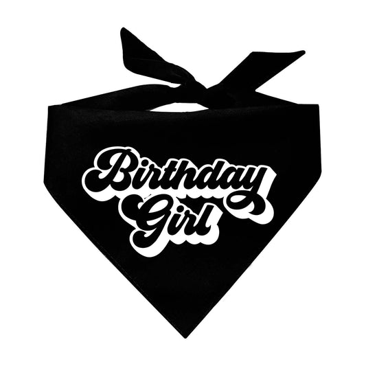 Birthday Girl Retro Triangle Dog Bandana