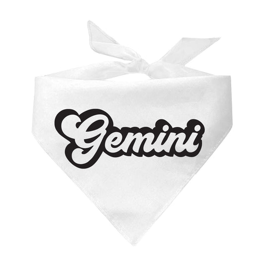 Gemini Zodiac Retro Style Horoscope Triangle Dog Bandana