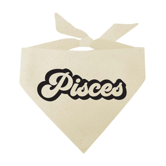 Pisces Zodiac Retro Style Horoscope Triangle Dog Bandana