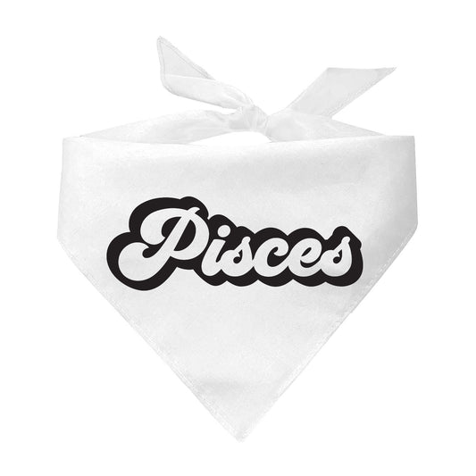 Pisces Zodiac Retro Style Horoscope Triangle Dog Bandana