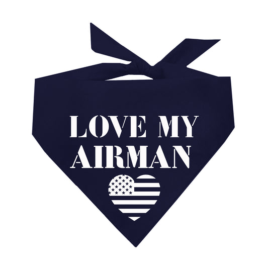 Love My Airman Triangle Dog Bandana