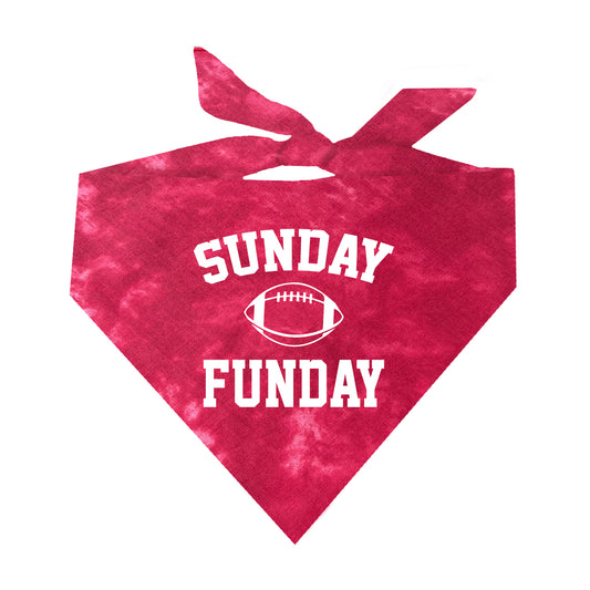 Sunday Funday Football Game Day Tie Dye Triangle Dog Bandana